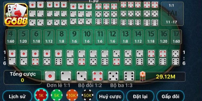 Hướng dẫn về cách Cược Tài Xỉu Sicbo chuẩn nhất tại GO88
