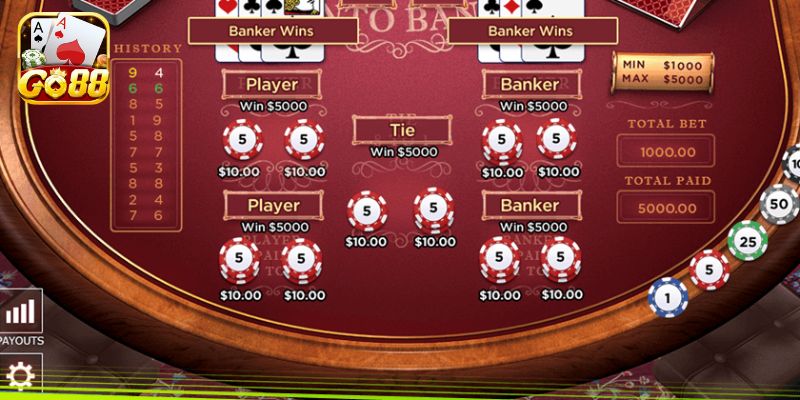 Một số loại hình Baccarat hay thấy